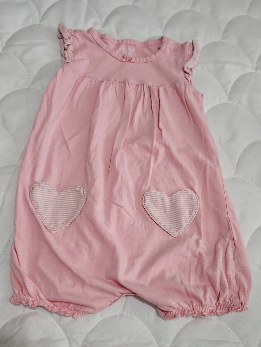 Carter's Pink Heart Pocket Sleeper Romper